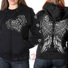 Hot Leathers Ornate Angel Wings Zip-Up Hooded Sweat Shirt Hoodies & Sweatshirts - Tophatter Daily Deals