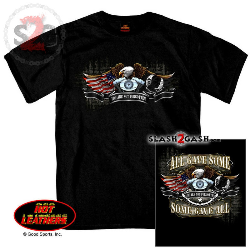 Hot Leathers All Gave Some POW Eagle T-Shirt Military Biker Mens Short Sleeve - Tophatter Daily Deals