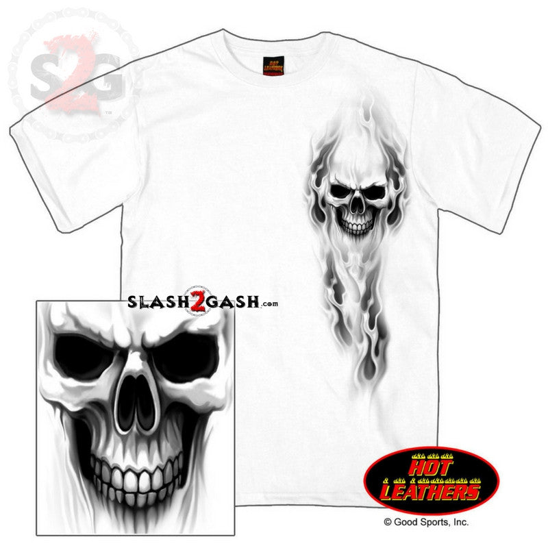 Hot Leathers Ghost Skull Double Sided T-Shirt Bob's Favorite Logo Mens Short Sleeve - Tophatter Daily Deals