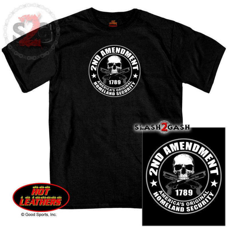 Hot Leathers 2nd Amendment Double Sided T-Shirt Homeland Security Mens Short Sleeve - Tophatter Daily Deals