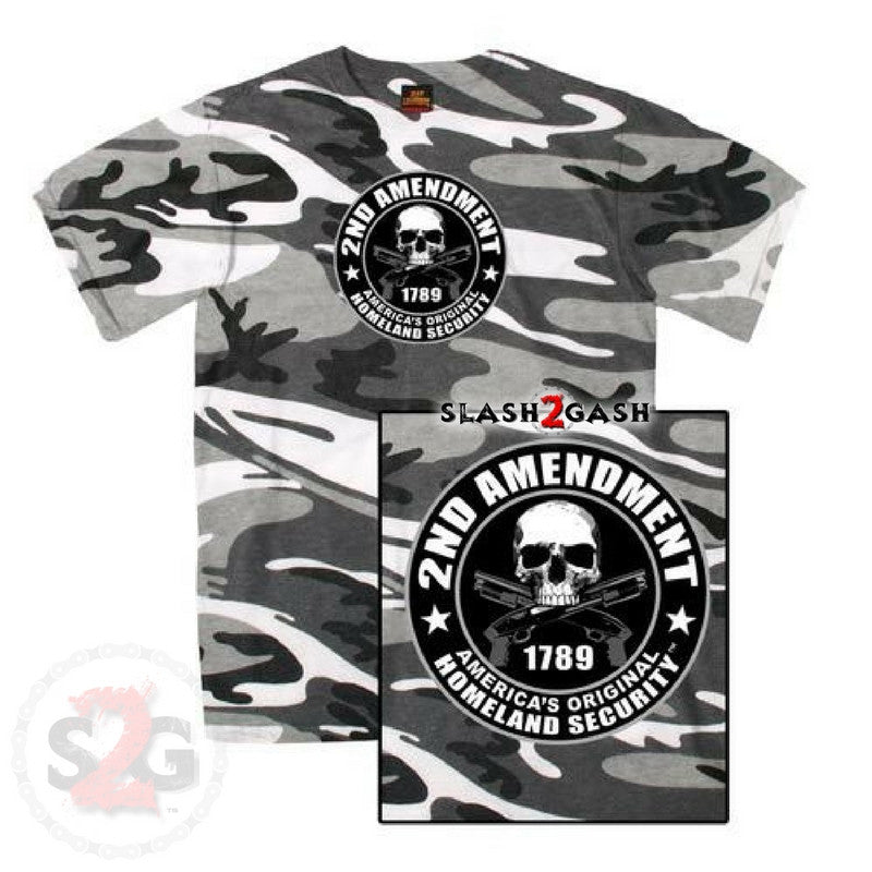 Hot Leathers Camo 2nd Amendment Double Sided T-Shirt LIMITED EDITION Mens Short Sleeve - Tophatter Daily Deals