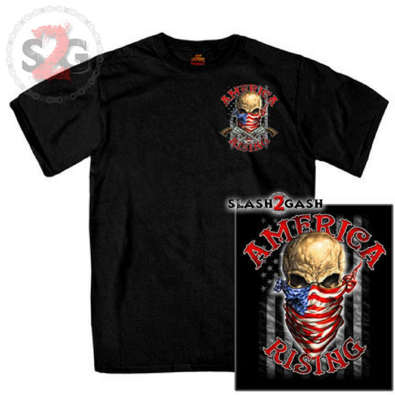 Hot Leathers Skull Bandana Double Sided T-Shirt America Rising Mens Short Sleeve - Tophatter Daily Deals