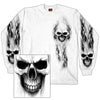 Hot Leathers Ghost Skull White Long Sleeve Shirt Bob's Favorite Logo Mens Long Sleeve - Tophatter Daily Deals