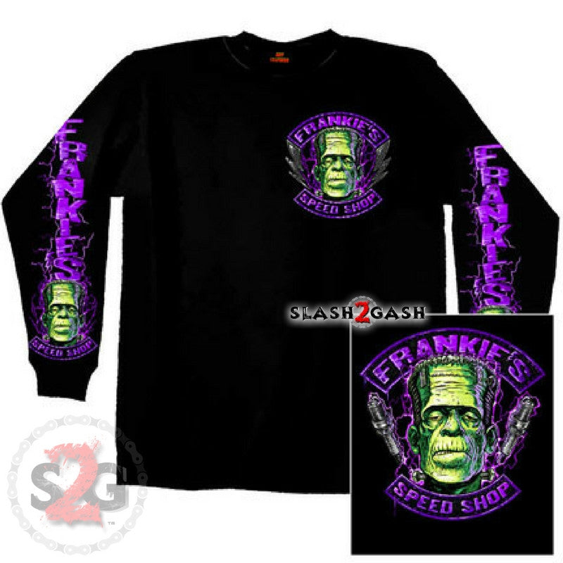 Hot Leathers Frankie's Speed Shop Long Sleeve Double Sided T-Shirt Mens Long Sleeve - Tophatter Daily Deals