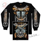 Hot Leathers Crossed Pistols Long Sleeve Shirt 2nd Amend. Support Crew Mens Long Sleeve - Tophatter Daily Deals