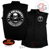 Hot Leathers 2nd Amendment Sleeveless Denim Biker Shirt Sleeveless Denim - Tophatter Daily Deals