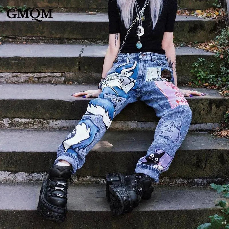 GMQM Fashion Women's Flat Platform Ankle Boots Black Punk Style Round Toe Thick Sole Rock Boots Metal Decor Y2k Halloween Shoes - Tophatter Daily Deals