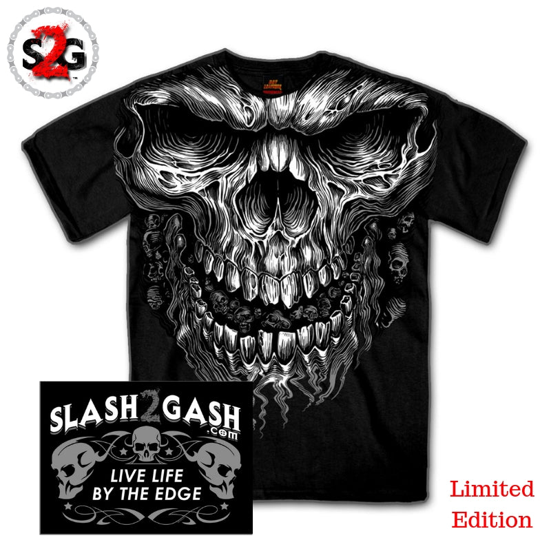 Hot Leathers Shredder Skull JUMBO Print Shirt Custom Slash2Gash Mens Short Sleeve - Tophatter Daily Deals