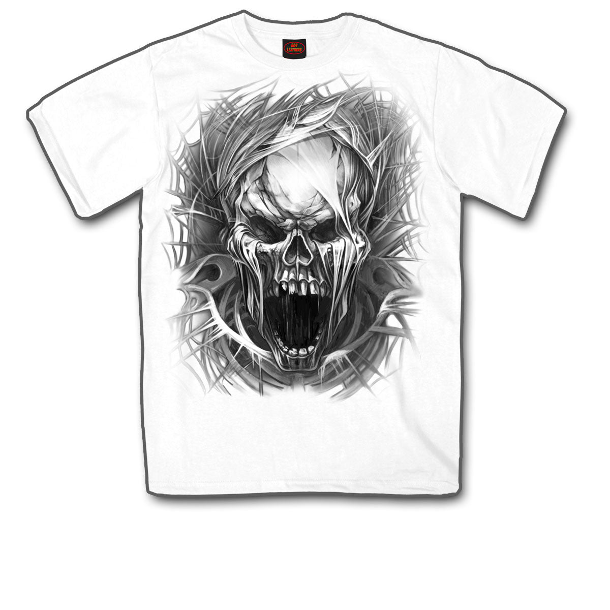 Hot Leathers Screaming Skull Men’s T-Shirt Custom Slash2Gash Mens Short Sleeve - Tophatter Daily Deals