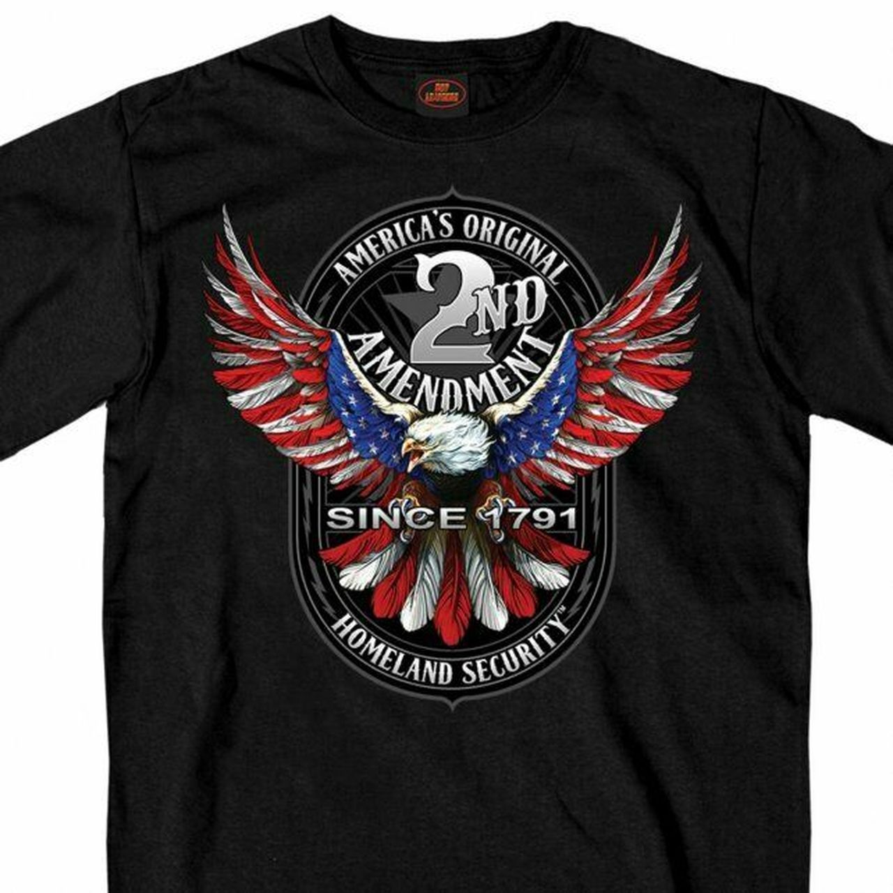 Patriotic Eagle USA American Flag Biker T-Shirt 2nd Amend Mens Short Sleeve - Tophatter Daily Deals