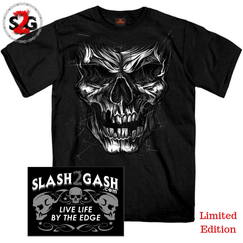 Hot Leathers Tomb Skull Short Sleeve T-Shirt Custom slash2gash Mens Short Sleeve - Tophatter Daily Deals