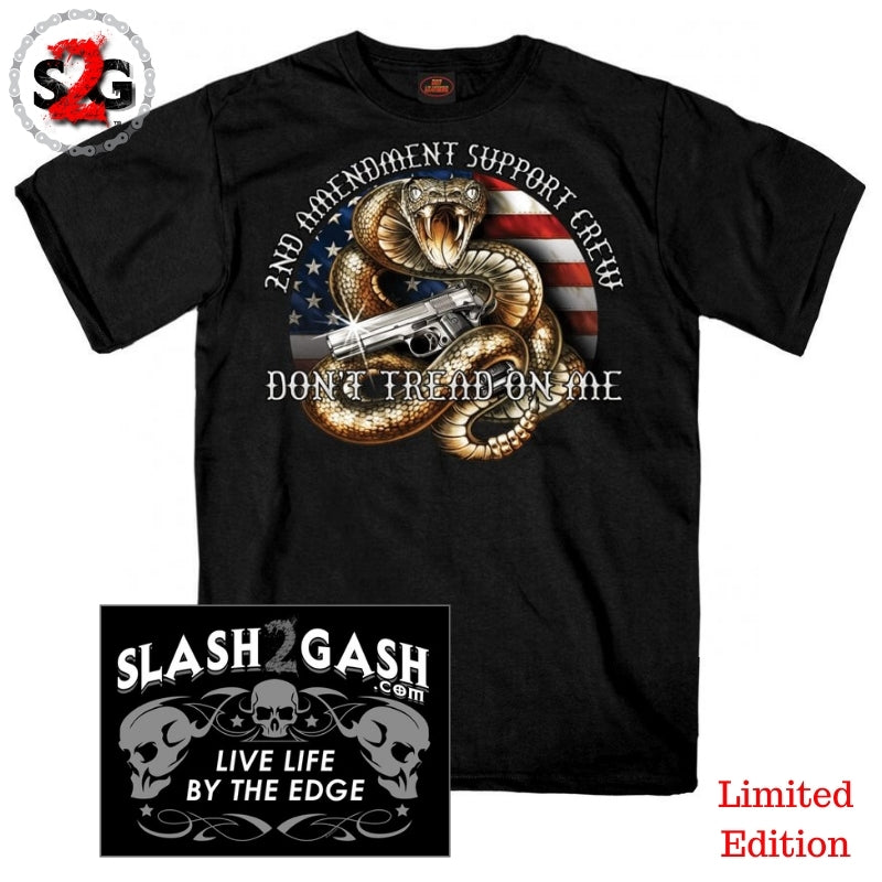 2nd Amendment Rattler T-Shirt Don't Tread On Me Gun Rights S2G Mens Short Sleeve - Tophatter Daily Deals