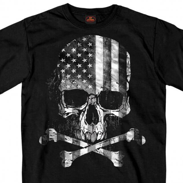 Flag Skull T-Shirt Crossbones Mens Short Sleeve slash2gash S2G Mens Short Sleeve - Tophatter Daily Deals