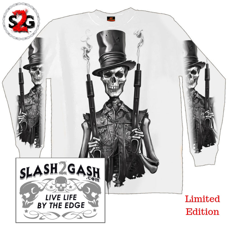 Hot Leathers Stovepipe Shotguns JUMBO Print Long Sleeve Shirt Custom Mens Long Sleeve - Tophatter Daily Deals