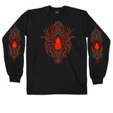 Hot Leathers Pinstripe Spider Long Sleeve Double Sided TShirt Custom S2G Mens Long Sleeve - Tophatter Daily Deals