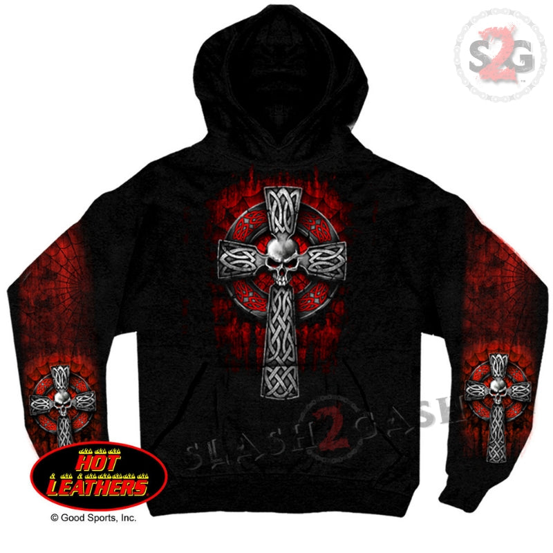 Hot Leathers Celtic Cross Hooded Sweatshirt Pull Over Hoodie Hoodies & Sweatshirts - Tophatter Daily Deals
