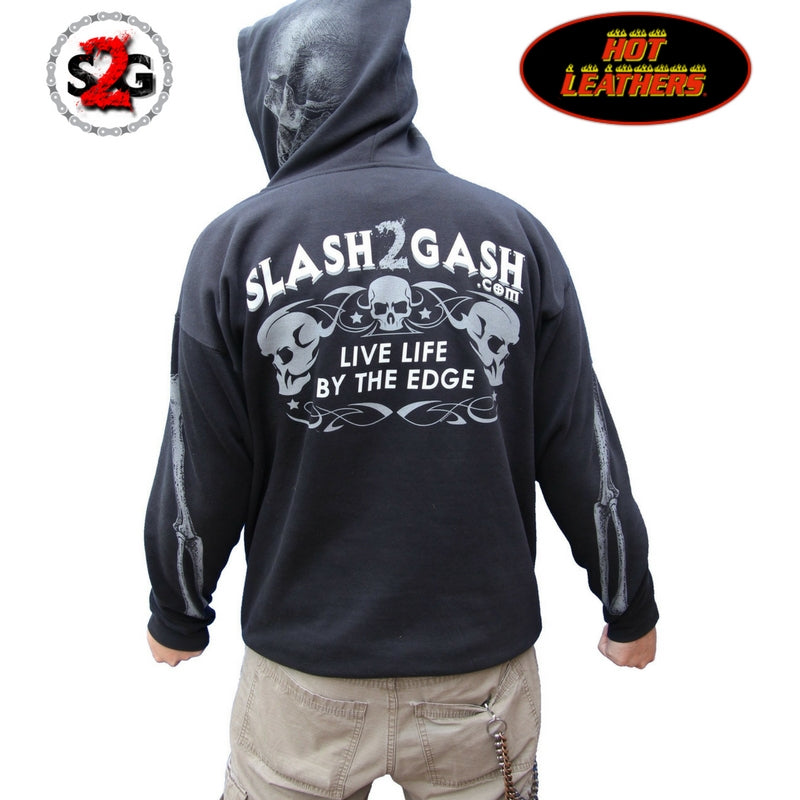 Hot Leathers Jolly Roger Skull Hoodie Custom slash2gash Backprint Hoodies & Sweatshirts - Tophatter Daily Deals