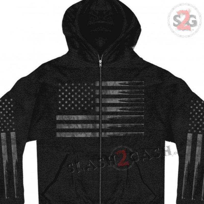 Hot Leathers American Flag Bullets Hooded Sweatshirt Hoodies & Sweatshirts - Tophatter Daily Deals