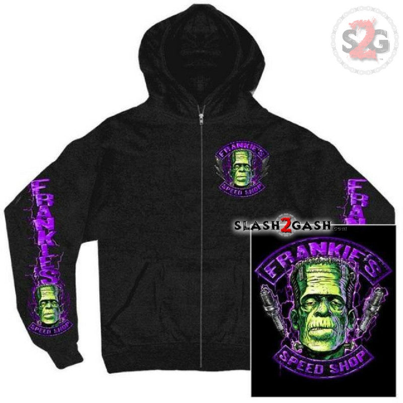 Hot Leathers Frankie's SpeedShop Zip-Up Hooded Sweat Shirt LIMITED Hoodies & Sweatshirts - Tophatter Daily Deals