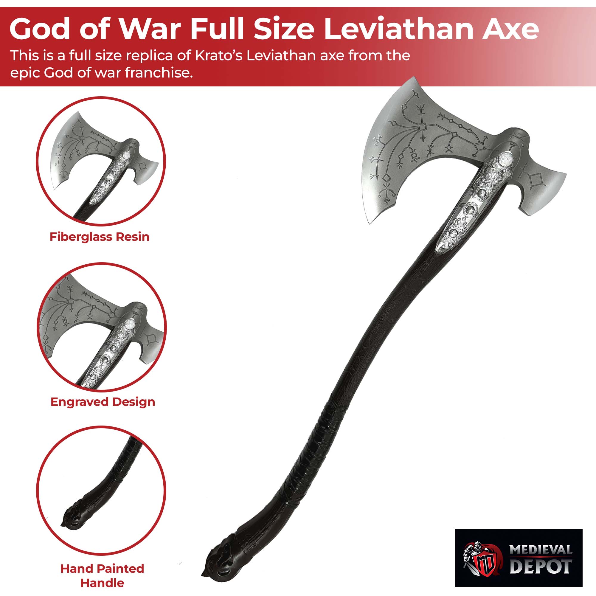 God of War Full Size Leviathan axe Swords - Tophatter Daily Deals