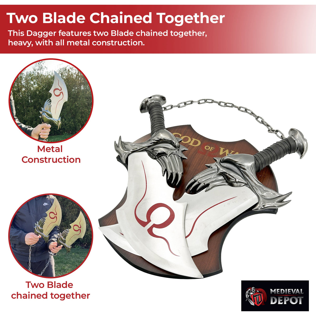 God Of War Twin Blade Short Dagger daggers - Tophatter Daily Deals