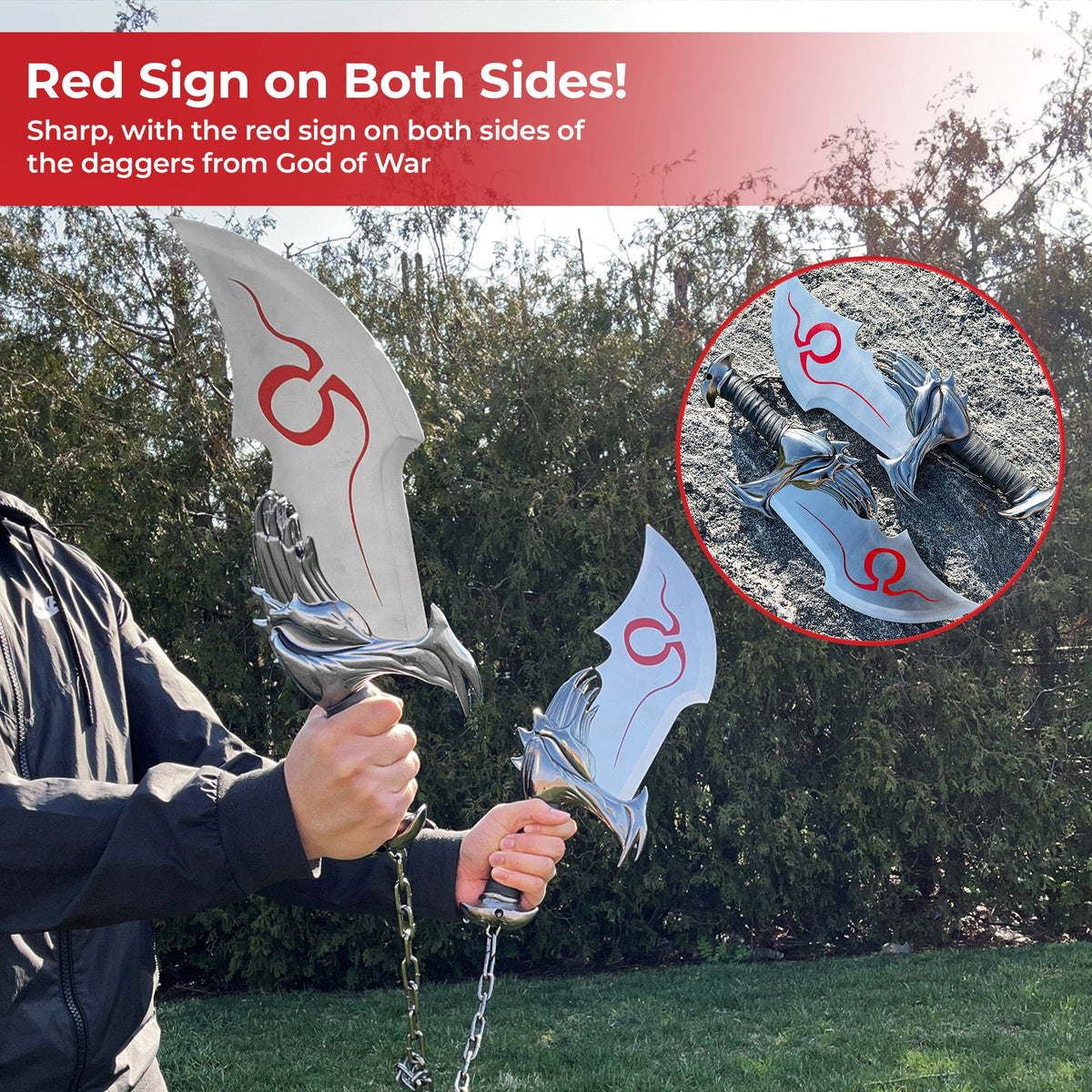 God Of War Twin Blade Short Dagger daggers - Tophatter Daily Deals