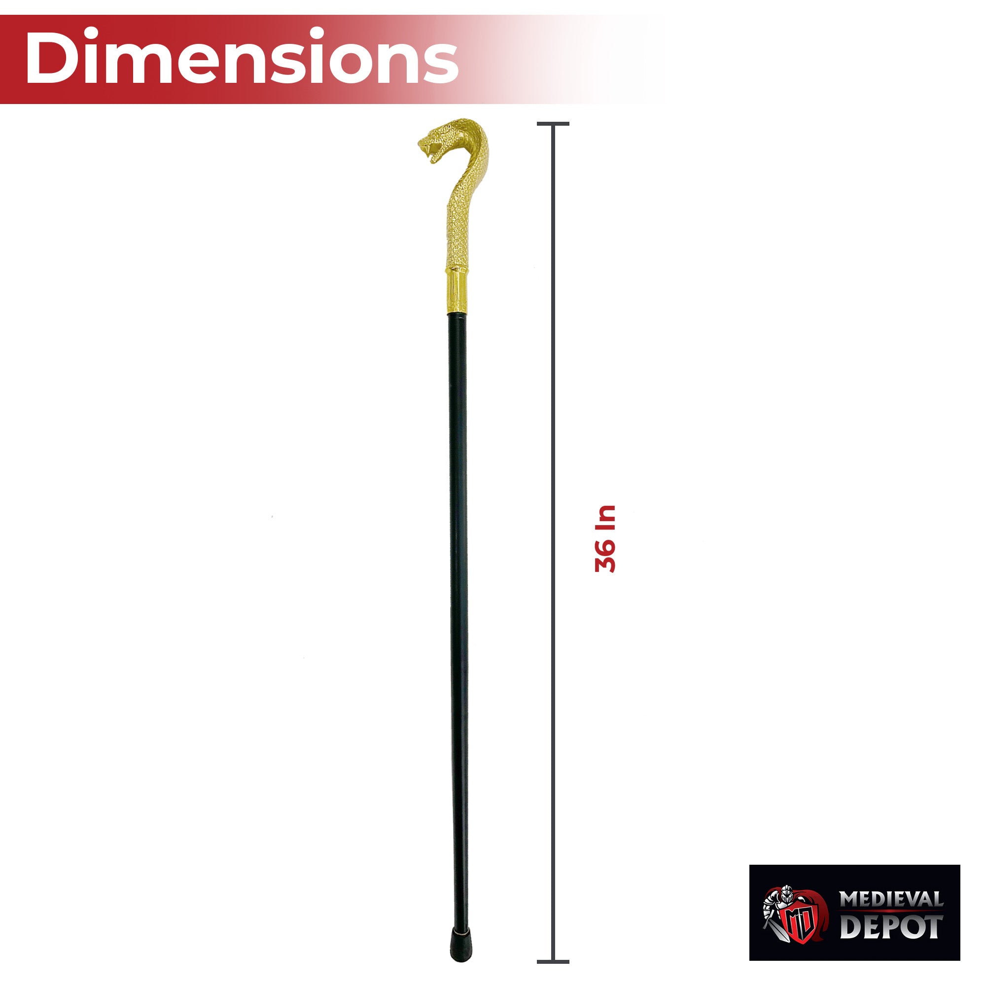 Golden Pharaoh King Cobra Walking Cane swords - Tophatter Daily Deals