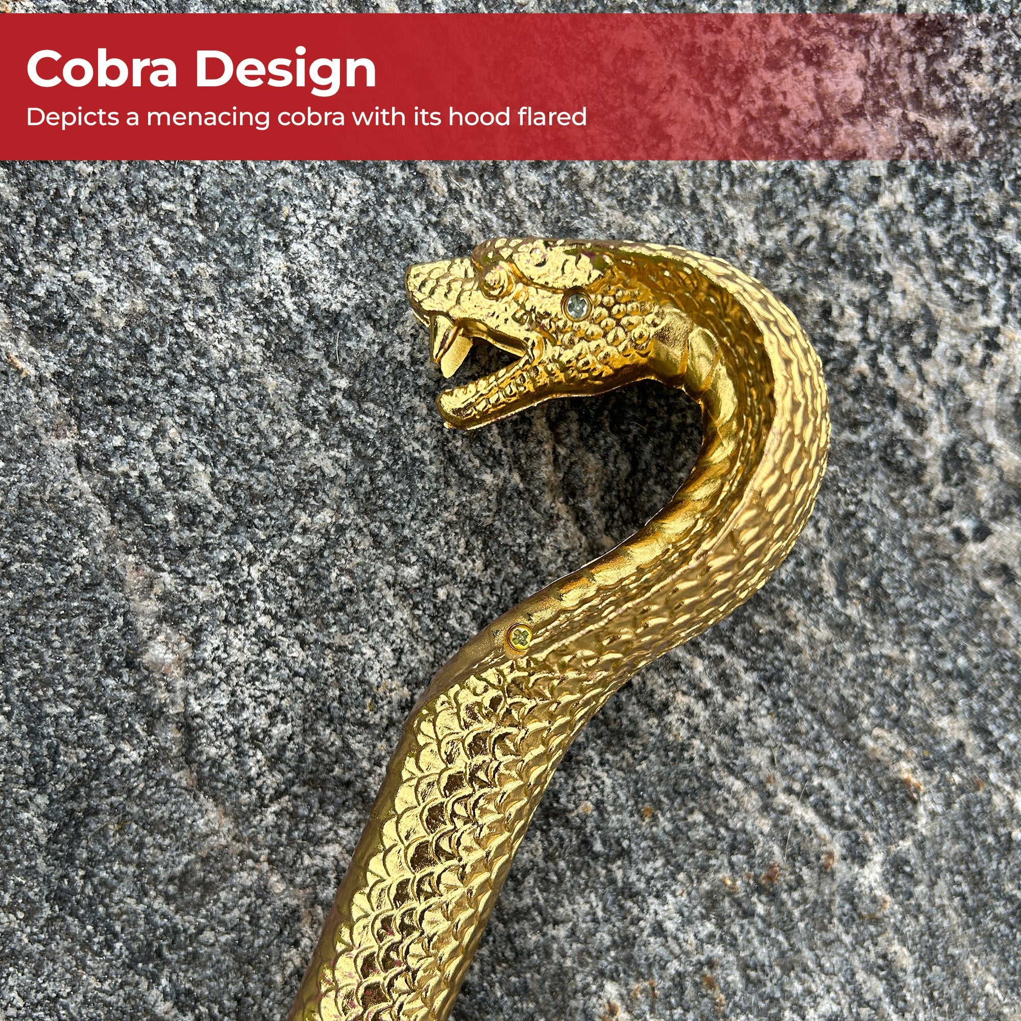 Golden Pharaoh King Cobra Walking Cane swords - Tophatter Daily Deals