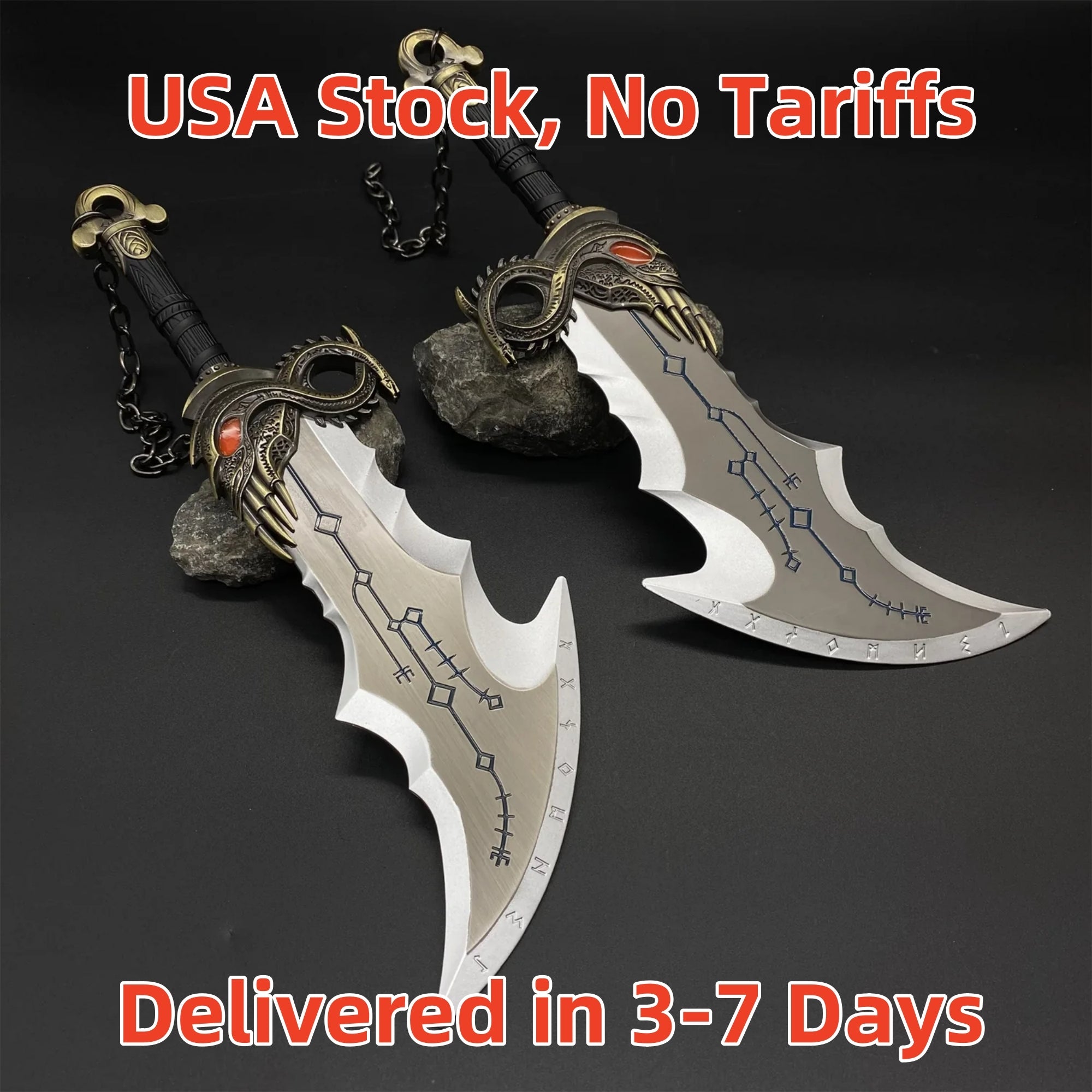 Blades of Chaos 1:2 Luminous Metal Replica USA Only (No Tariffs) - Tophatter Daily Deals