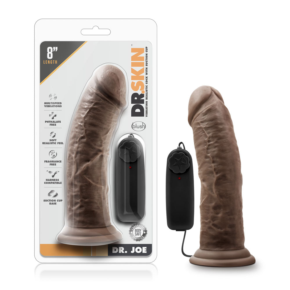 Dr Joe 8 Inch Chocolate Vibrating Suction Cup Sex Toy > Vibrators > Realistic Vibrators - Tophatter Daily Deals