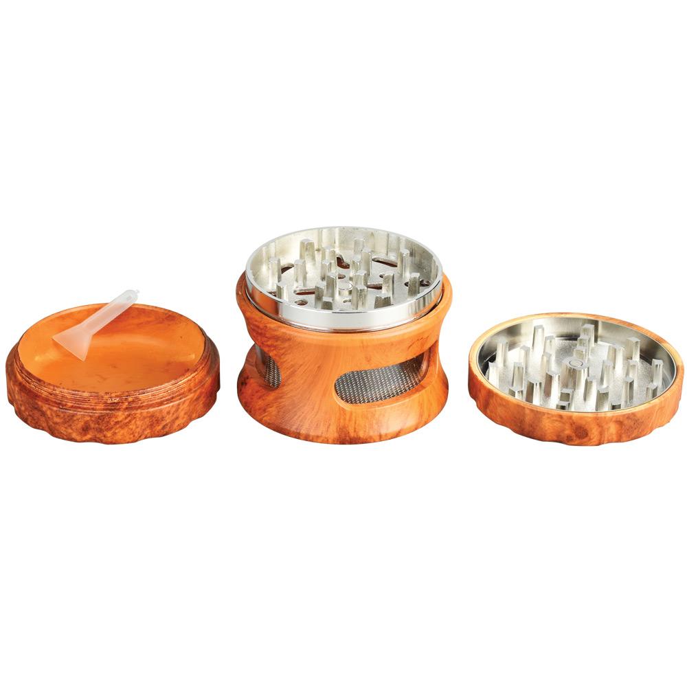 Resin Faux Wood Grinder | 4pc | 2.5" Grinders - Tophatter Daily Deals
