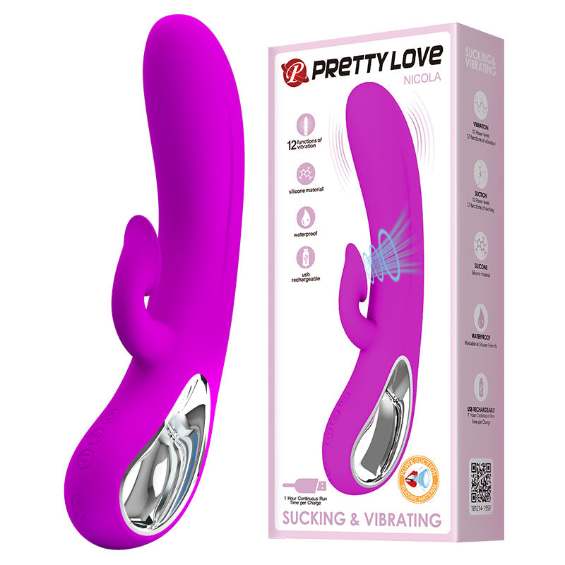 Nicola Rechargeable – Silicone 24 Function Clit Suction Rabbit Vibrator > Vibrators > Ladies > Rabbit - Tophatter Daily Deals