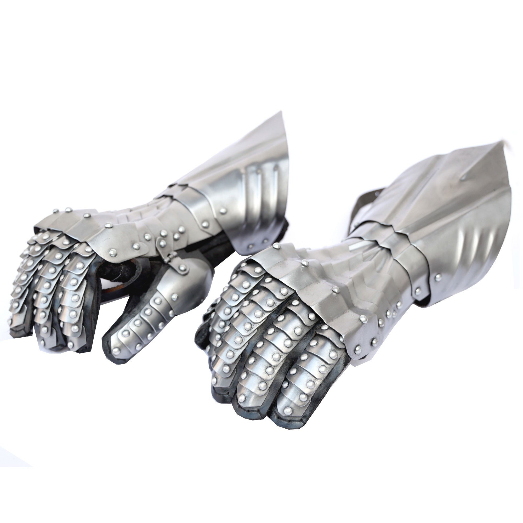 Medieval Polished Knights Riveted Gauntlets Collectible Weapons - Tophatter Daily Deals