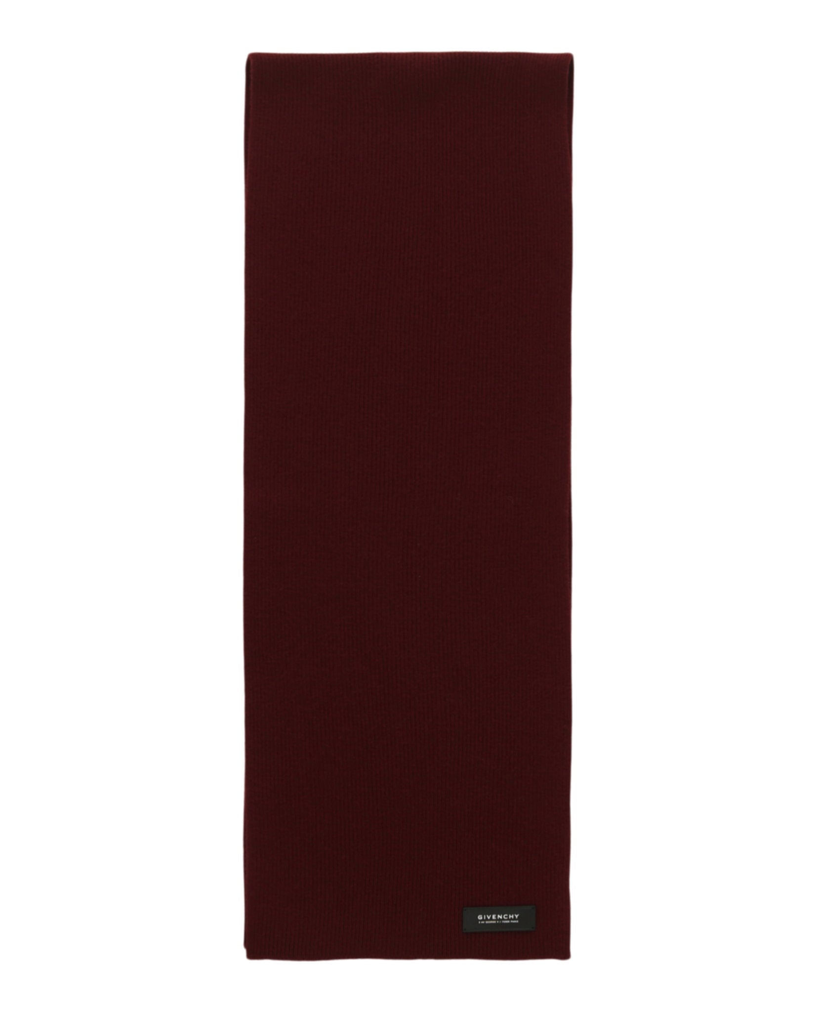 Givenchy Ribbed Wool Patch Scarf Burgundy Black-GV2811-U2013-2-90027-NS Accessories - Tophatter Daily Deals