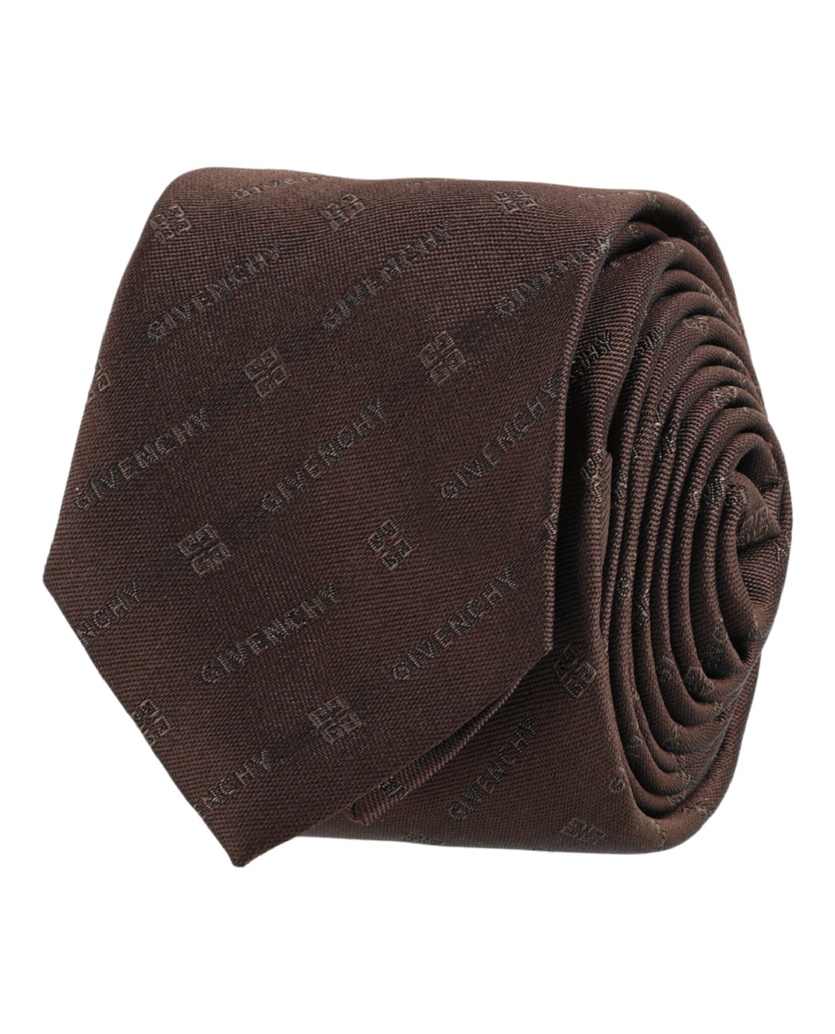 Givenchy Diagonal Logo Silk Tie Dark Brown-GV55LS-J5425-8-20042-NS Ties - Tophatter Daily Deals