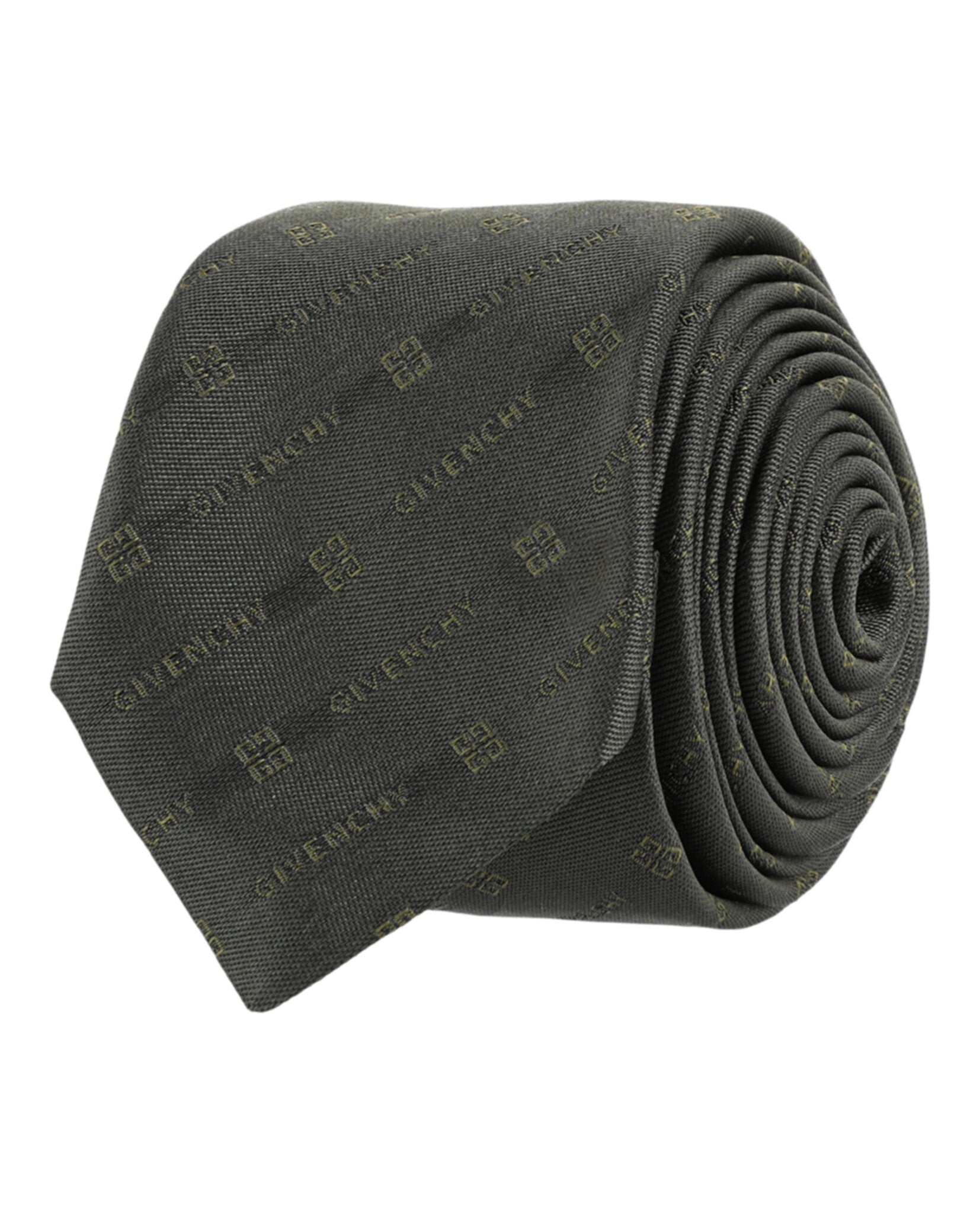 Givenchy Diagonal Logo Silk Tie Green Grey-GV55LS-J5425-9-30073-NS Ties - Tophatter Daily Deals
