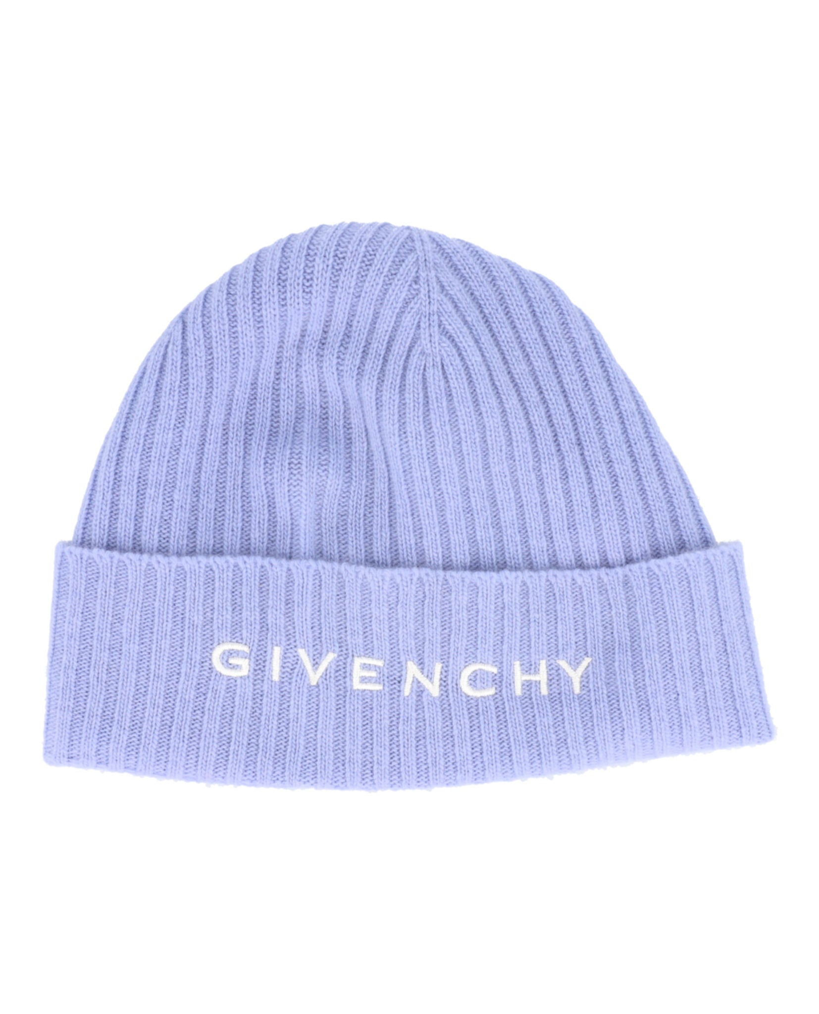 Givenchy Ribbed Embroidered Logo Beanie Light Blue-GVCAPP-U7122-18-40061-NS Headwear - Tophatter Daily Deals