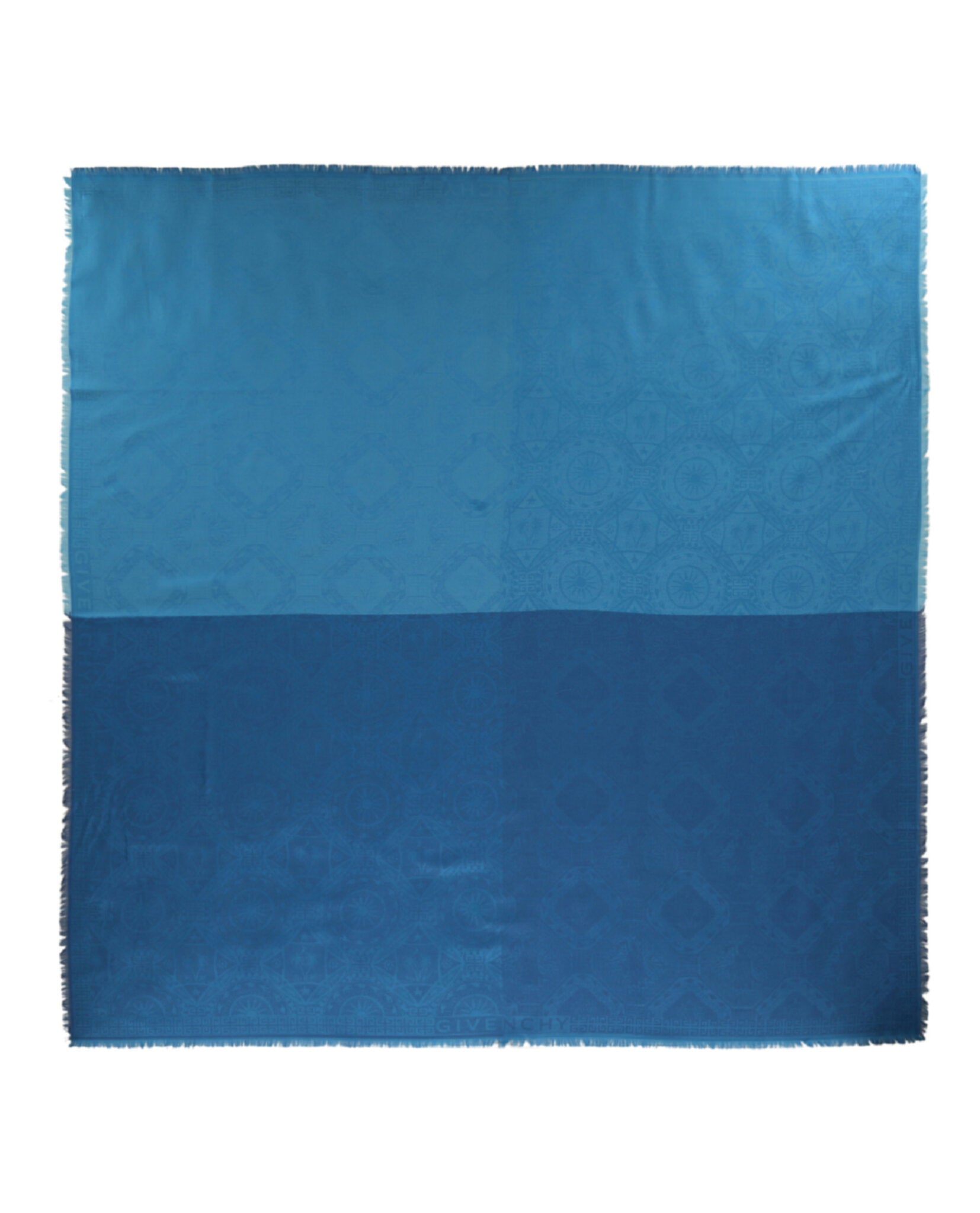 Givenchy Patchwork Silk Blend Woven Shawl Blue-GW1414-J4735-1-NS Accessories - Tophatter Daily Deals
