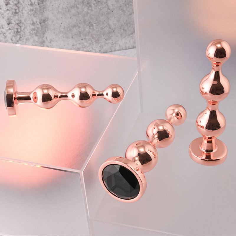 Gender X Gold Digger Set – Metallic Butt Plugs Set of Three Sizes > Anal Range > Butt Plug Kits - Tophatter Daily Deals