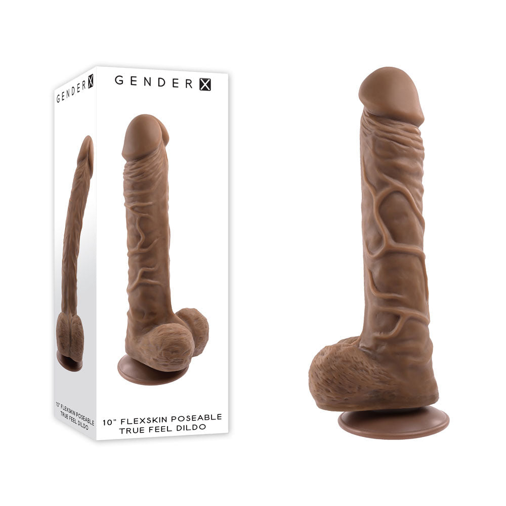 Gender X 10'' FLEXSKIN Poseable True Feel Dark Dildo > Dildos > Large Dildos - Tophatter Daily Deals