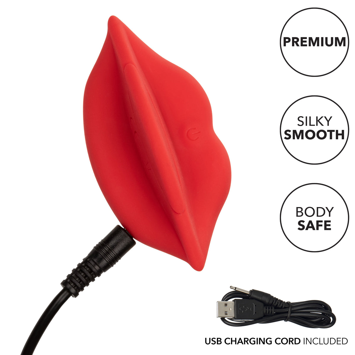 Naughty Bits MUAH Mini Red Lip-Shaped Silicone Vibrator 3.25 Inches Waterproof > Vibrators > Standard Vibrators - Tophatter Daily Deals