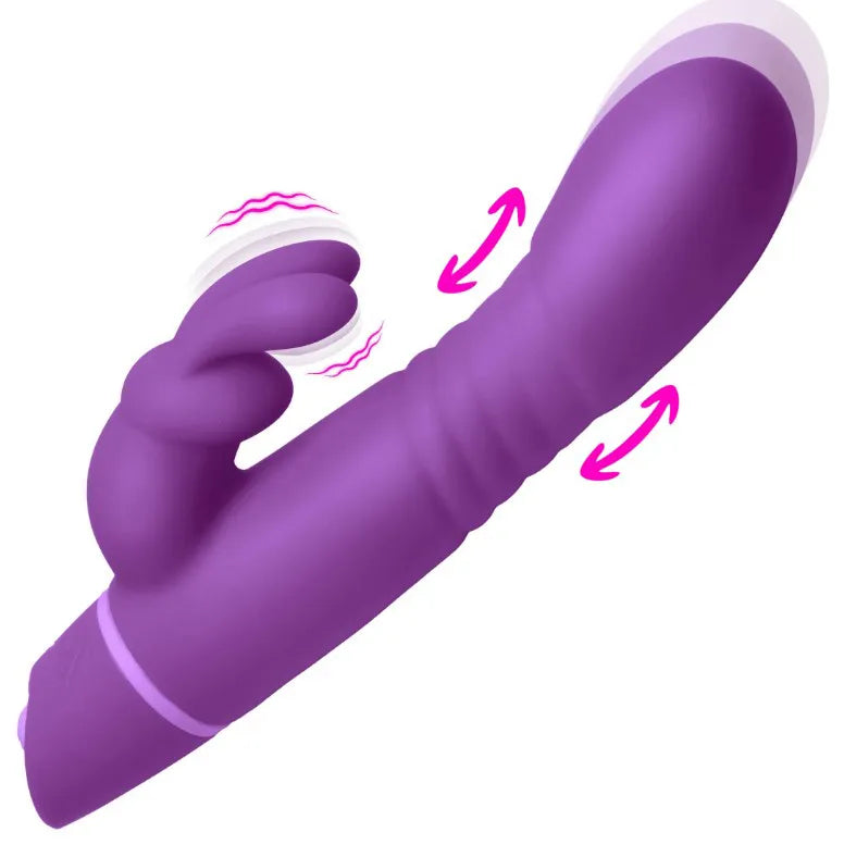Thrusting Silicone Rabbit Vibrator – Dual Motor Stimulation Rabbit Vibrator > Vibrators > Ladies > Rabbit - Tophatter Daily Deals