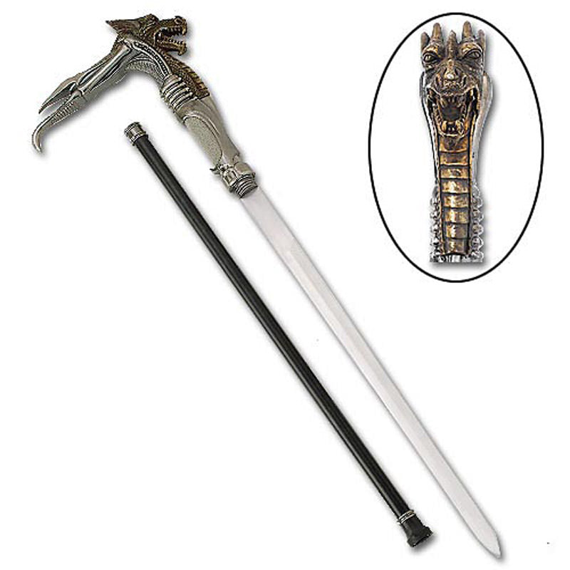 Galaxy Cyborg Dragon Walking Sword Cane - Tophatter's Guns'N'Weapons Store Collectible Weapons - Tophatter Daily Deals