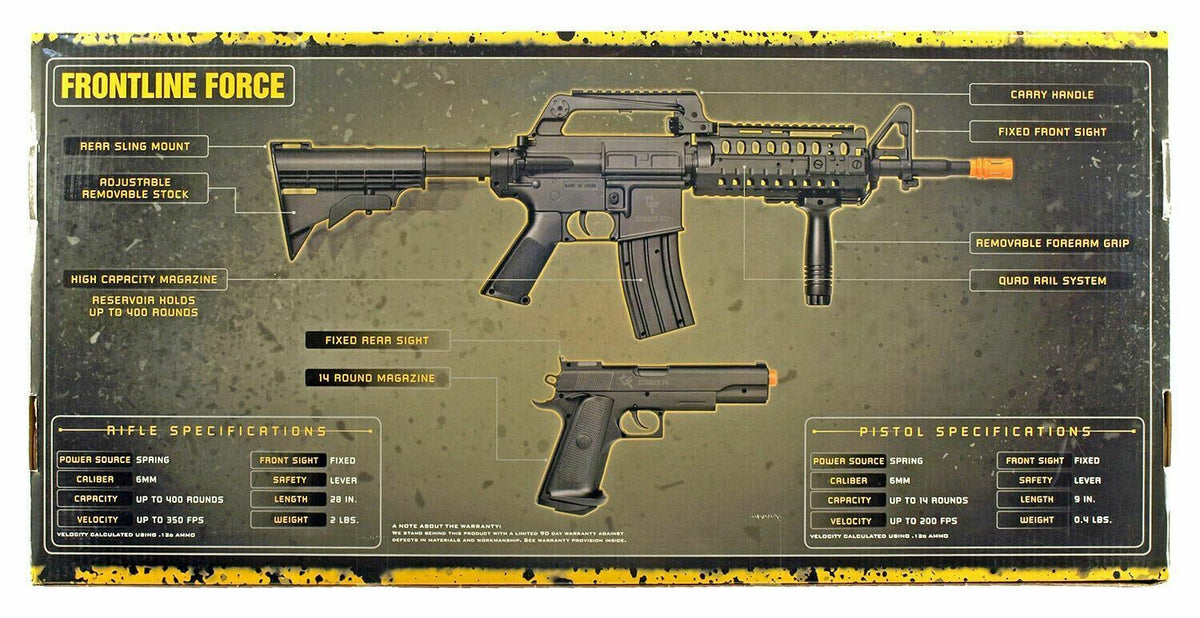 Game Face Spring Powered AR-15 350 FPS & 1911 Handgun Airsoft Kit Airsoft-SpringRifle - Tophatter Daily Deals