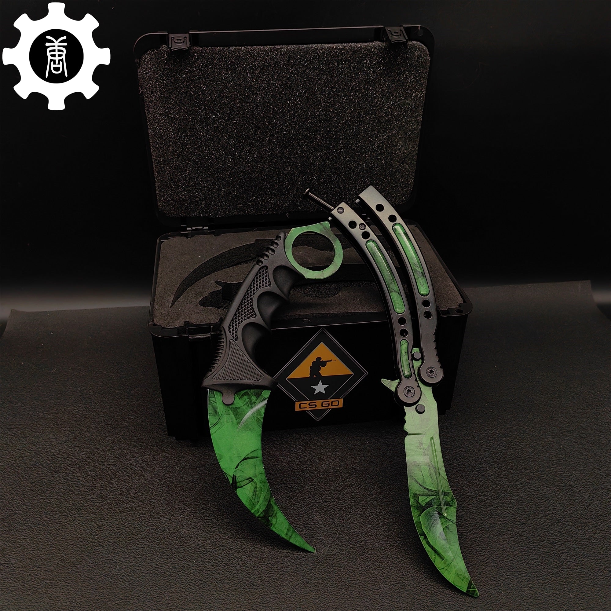 Gamma Doppler Karambit & Balisong Trainer Weapon Case Blunt Blade Props - Tophatter Daily Deals