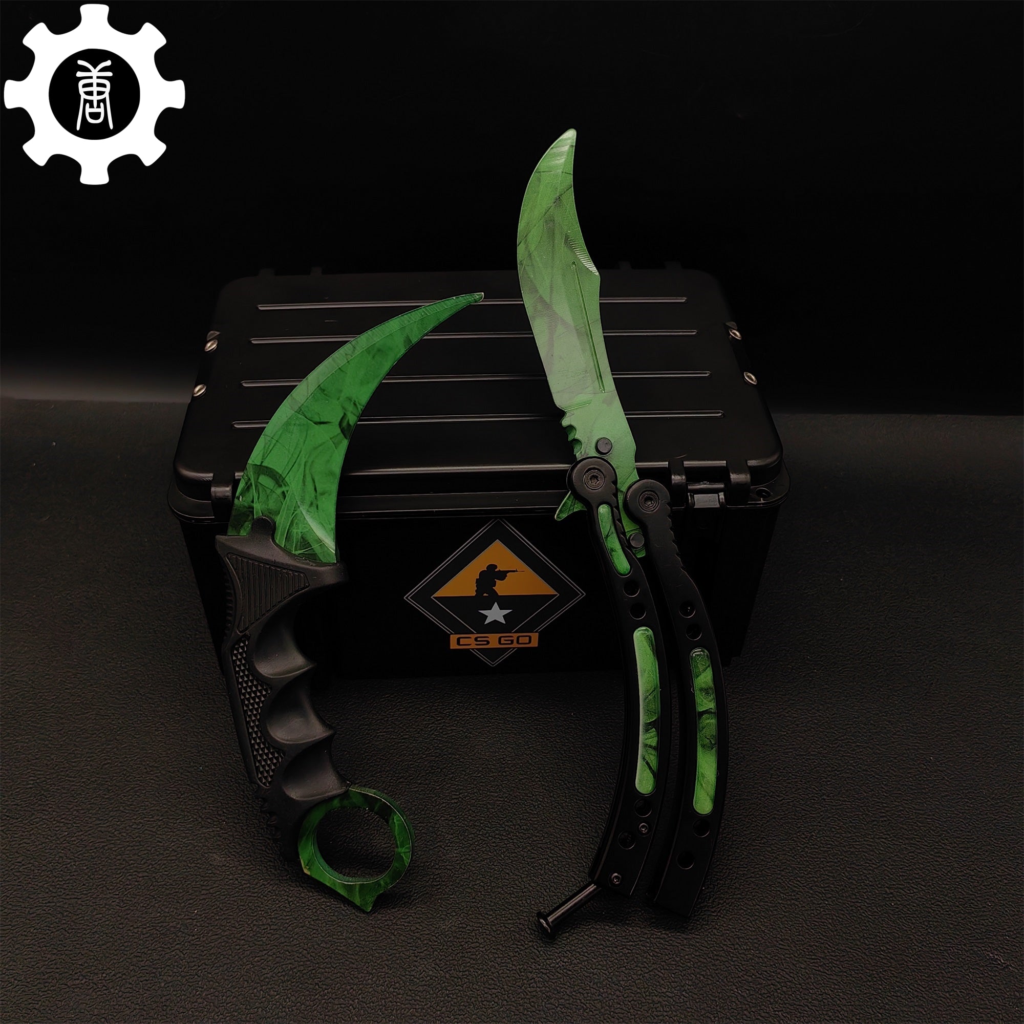 Gamma Doppler Karambit & Balisong Trainer Weapon Case Blunt Blade Props - Tophatter Daily Deals