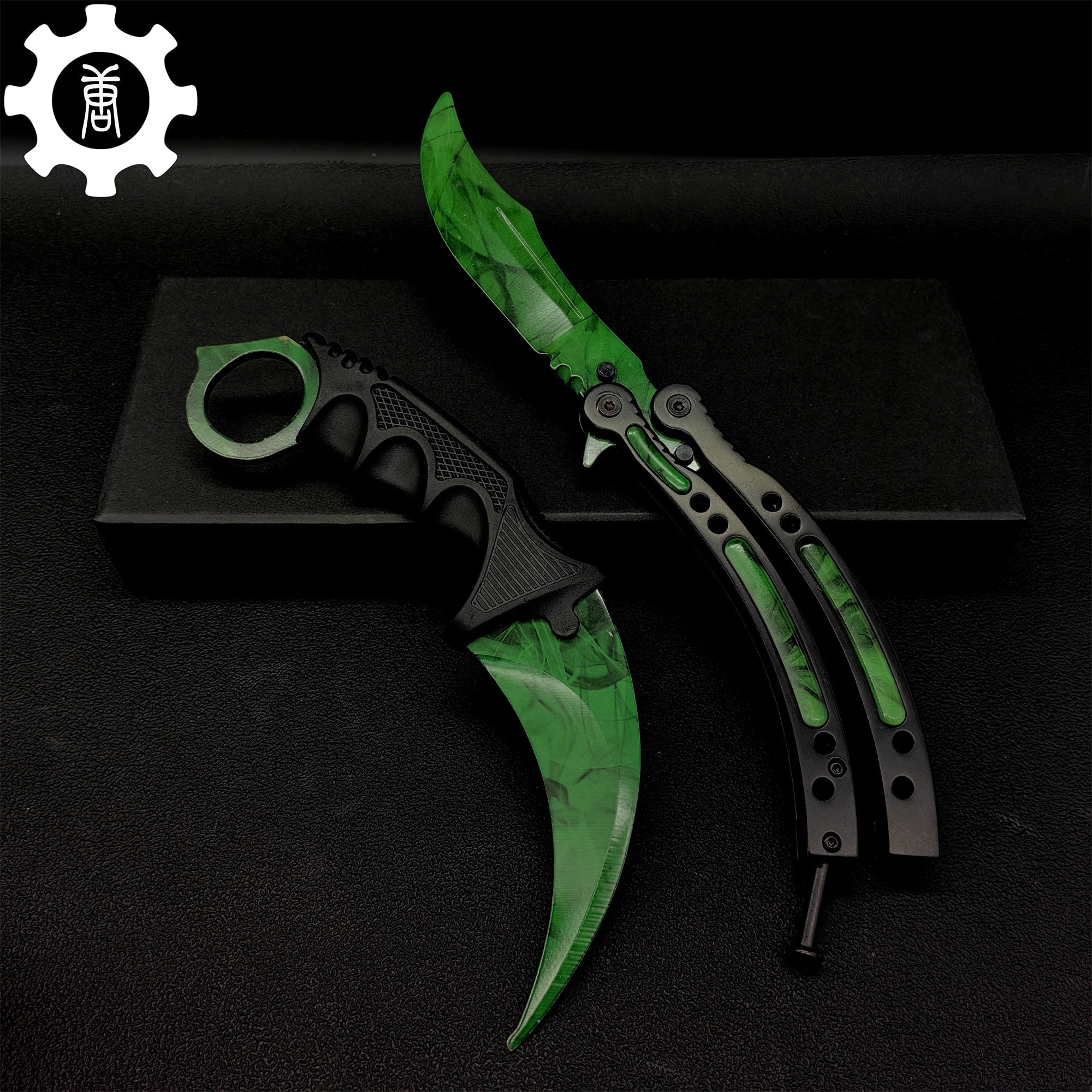 Gamma Doppler Karambit & Balisong Trainer Weapon Case Blunt Blade Props Karambit & Balisong - Tophatter Daily Deals