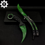 Gamma Doppler Karambit & Balisong Trainer Weapon Case Blunt Blade Props Karambit & Balisong - Tophatter Daily Deals