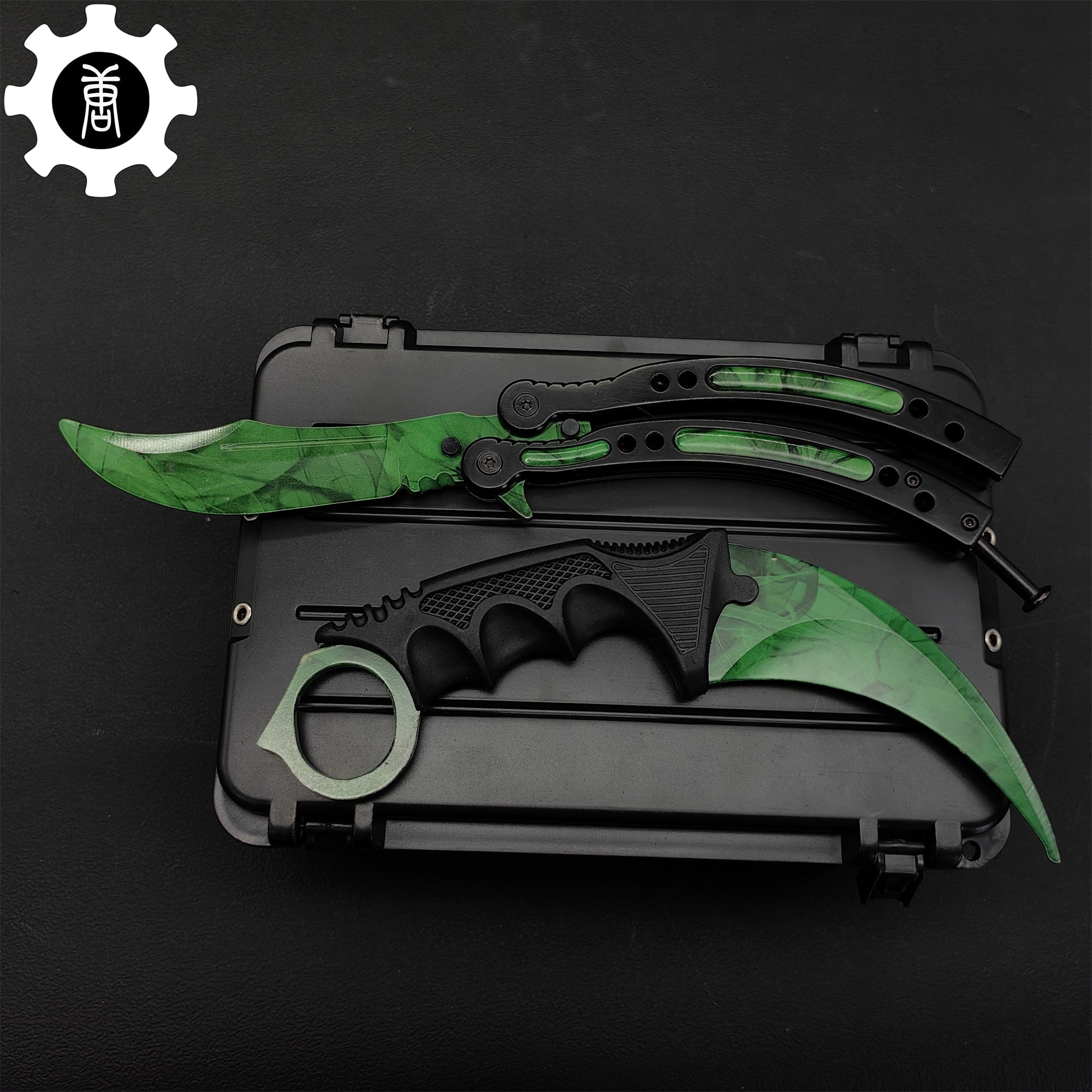 Gamma Doppler Karambit & Balisong Trainer Weapon Case Blunt Blade Props - Tophatter Daily Deals