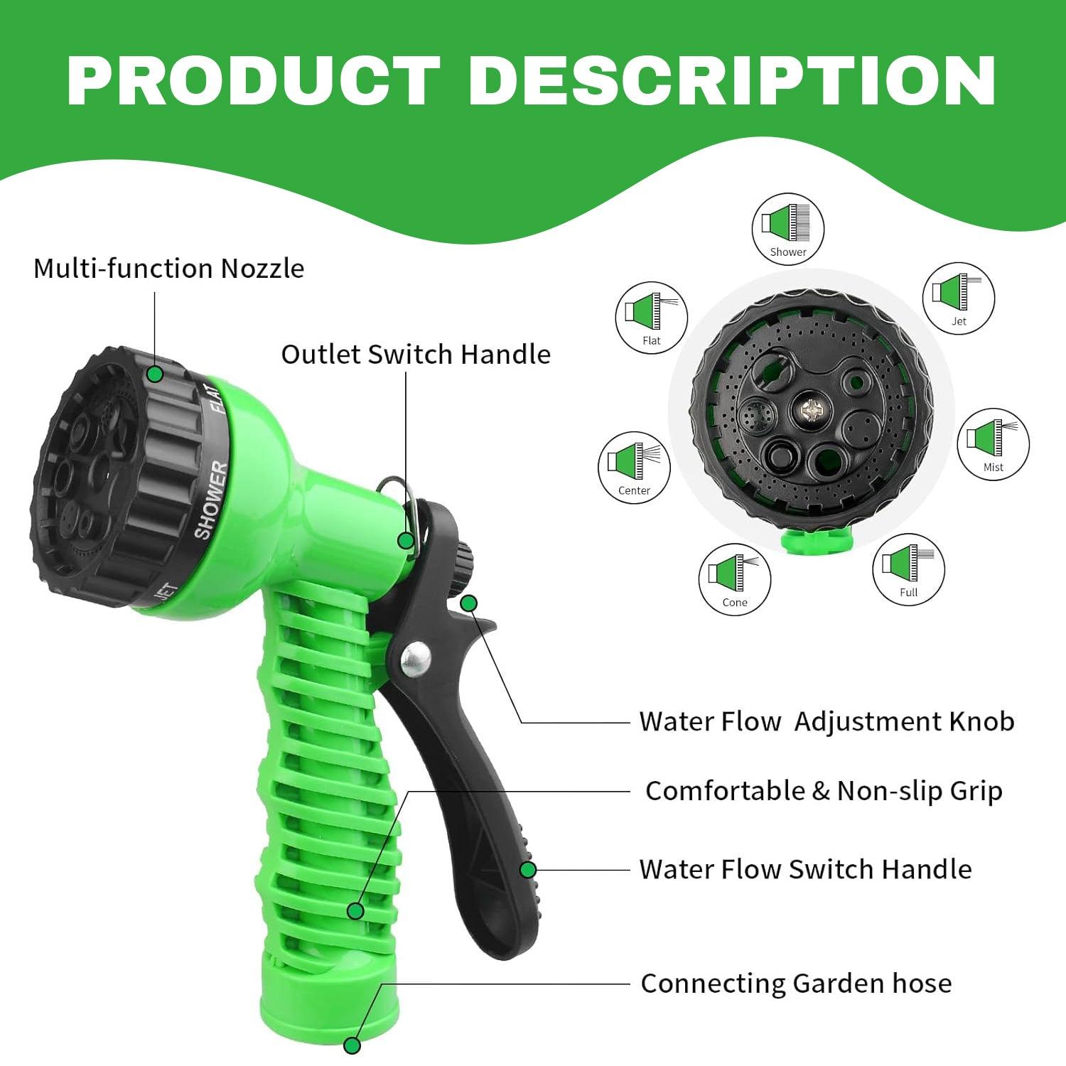 Garden Hose Pipes - 7 Function Water Spray Gun Expandable Magic Garden Hose Pipe Anti Kink Sports & Outdoor - Tophatter Daily Deals